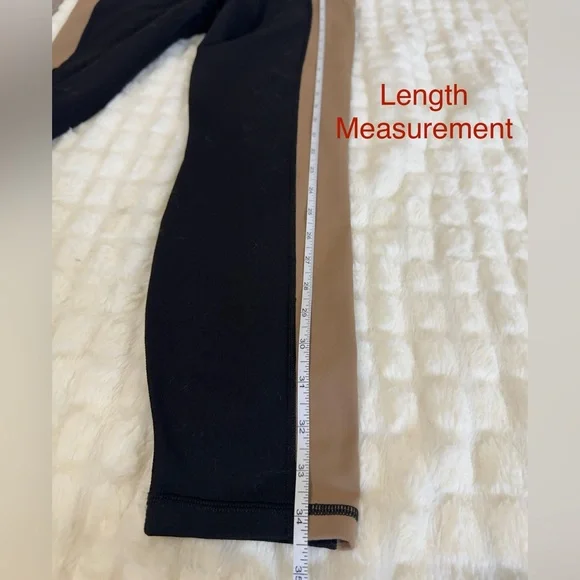 Women’s Fabletics Black and Tan Leggings. L. - Picture 6 of 8